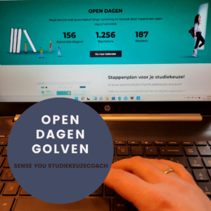 hand op laptop website bezoekend van studiekeuze123.nl voor plannen bezoek open dagen bij studiekeuze